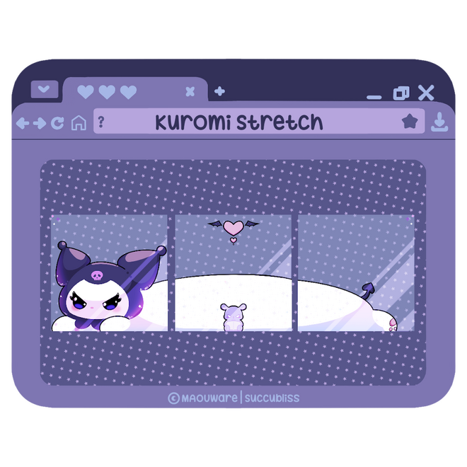 Kuromi Stretch Dark Purple-Black Set